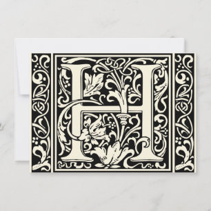 Buchstabe H Mittelalterliche Monogramm-Kunst Art N Einladung