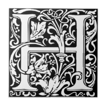 Buchstabe H Mittelalterliche Monogramm-Kunst Art N