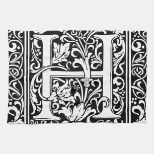 Buchstabe H Mittelalterliche Monogramm-Kunst Art N Geschirrtuch