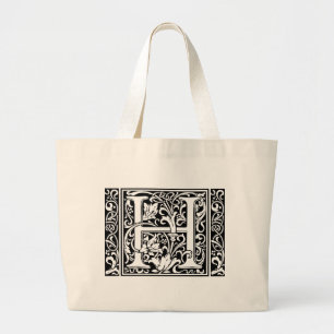 Buchstabe H Mittelalterliche Monogramm-Kunst Art N Jumbo Stoffbeutel