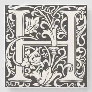 Buchstabe H Mittelalterliche Monogramm-Kunst Art N Steinuntersetzer