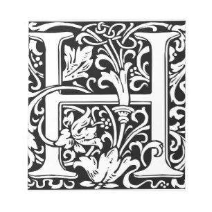 Buchstabe H Mittelalterliches Monogramm Vintage In Notizblock