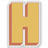 Buchstabe H Monogramm, fette 3D-Schrift Initiale  Aufkleber (Vorderseite)