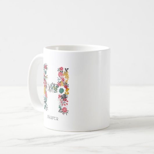 Buchstabe H | Monogramm-I-Tasse für den Blasenbrie Kaffeetasse (Vorderseite Links)