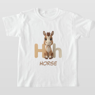 Buchstabe H Pferd Bildung Kinder T-Shirt Großbuc