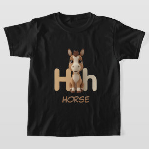Buchstabe H Pferd Bildung Kinder T-Shirt Großbuc