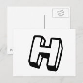 Buchstabe H Postkarte (Vorne/Hinten)
