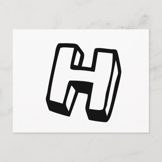 Buchstabe H Postkarte (Vorderseite)