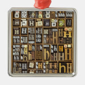 Buchstabe H Silbernes Ornament (Vorne)