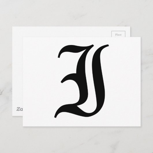 Buchstabe I Altenglischer Text im weißen Hintergru Postkarte (Vorne/Hinten)