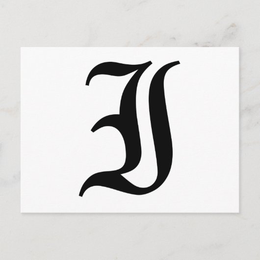 Buchstabe I Altenglischer Text im weißen Hintergru Postkarte (Vorderseite)