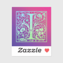 Buchstabe I Farbiger Vintager erster Buchstabe