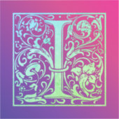 Buchstabe I Farbiger Vintager erster Buchstabe Aufkleber (Vorderseite)