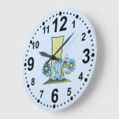 Buchstabe I für Inchworm Blue Kids and Kinderzimme Große Wanduhr (Winkel)