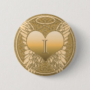Buchstabe I   Memorial   Angel Heart Button