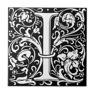 Buchstabe I Mittelalterliche Monogramm-Kunst Art N Fliese