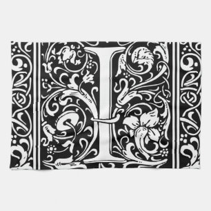 Buchstabe I Mittelalterliche Monogramm-Kunst Art N Geschirrtuch