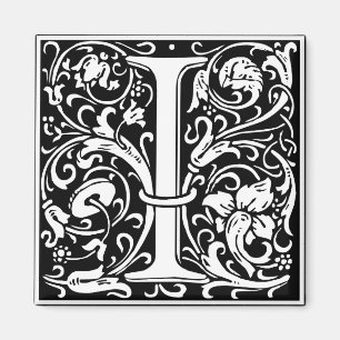 Buchstabe I Mittelalterliche Monogramm-Kunst Art N Magnet