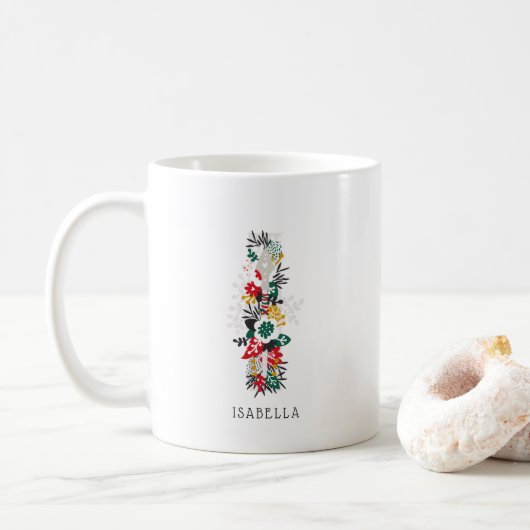 Buchstabe I | Monogramm-I-Tasse für den Blasenbrie Kaffeetasse (Mit Donut)