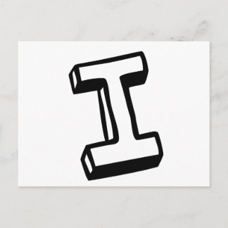 Buchstabe I Postkarte