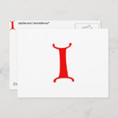 Buchstabe I Postkarte (Vorne/Hinten)