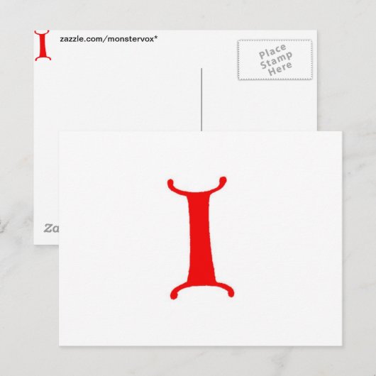 Buchstabe I Postkarte (Vorne/Hinten)
