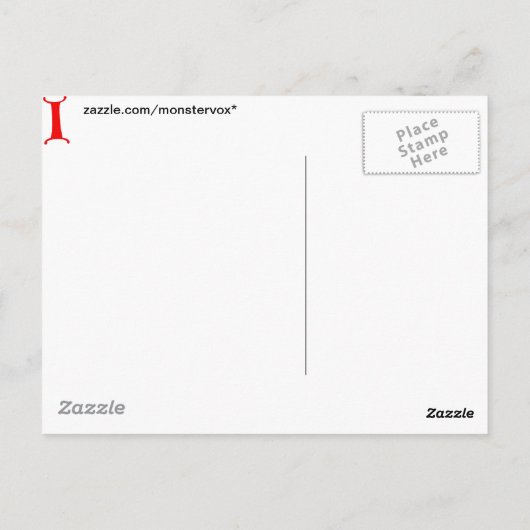 Buchstabe I Postkarte (Rückseite)