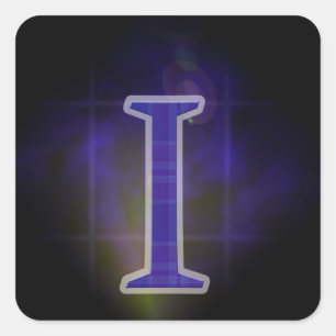 Buchstabe I Quadratischer Aufkleber