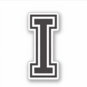 Buchstabe I Schriftart-Alphabet der sportlichen Un Aufkleber (Vorderseite)