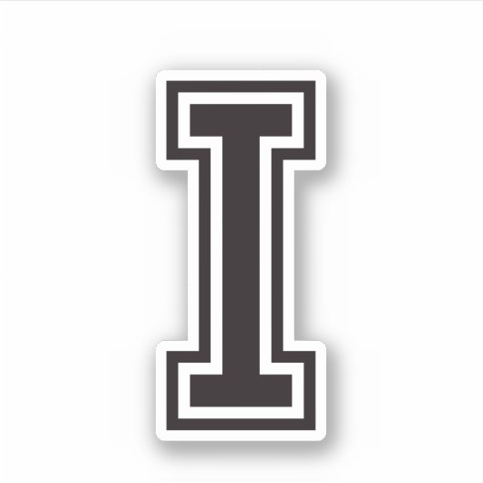 Buchstabe I Schriftart-Alphabet der sportlichen Un Aufkleber (Vorderseite)