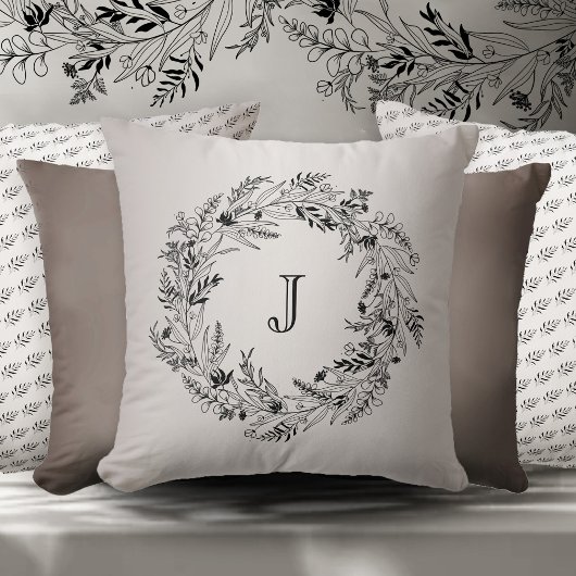 Buchstabe J Jewel Goldblatt-Monogramm Kissen