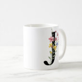 Buchstabe J mit Blumen Kaffeetasse (VorderseiteRechts)