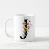 Buchstabe J mit Blumen Kaffeetasse (Links)