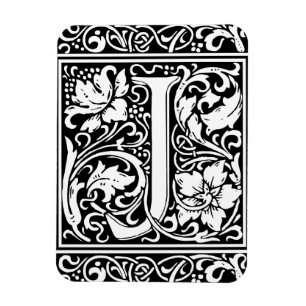 Buchstabe J Mittelalterliche Monogramm-Kunst Art N Magnet