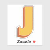 Buchstabe J Monogramm, fette 3D-Schrift Initiale  Aufkleber (Blatt)