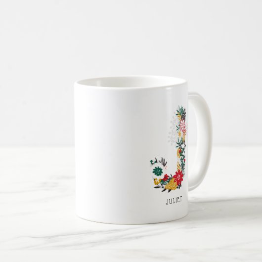 Buchstabe J | Monogramm-I-Tasse für den Blasenbrie Kaffeetasse (VorderseiteRechts)