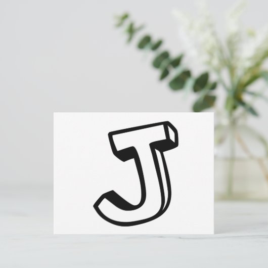 Buchstabe J Postkarte (Stehend Vorderseite)