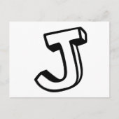 Buchstabe J Postkarte (Vorderseite)