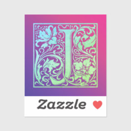 Buchstabe J Vintager erster Buchstabe Gradient Aufkleber