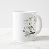 Buchstabe 'K' Alphabet Initial w Name Greenery Wre Jumbo-Tasse (Vorderseite Rechts)