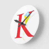 Buchstabe K Anfangszeit Runde Wanduhr (Winkel)
