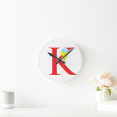 Buchstabe K Anfangszeit Runde Wanduhr (Zuhause)