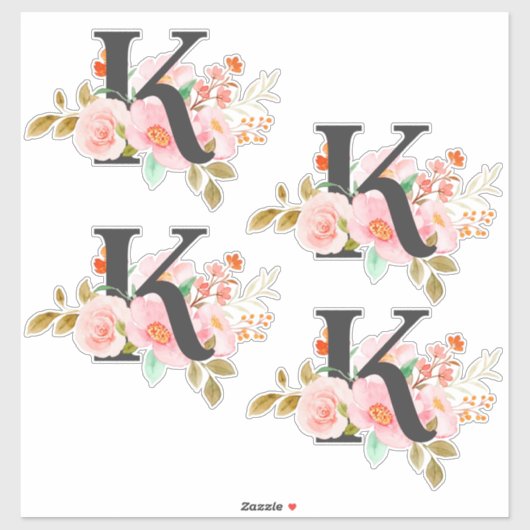 Buchstabe K Aufkleber (Blatt)