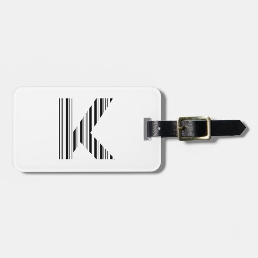 BUCHSTABE K BAR CODE Erstes Anfangsbuchstaben-Barc Gepäckanhänger (Vorderseite horizontal)