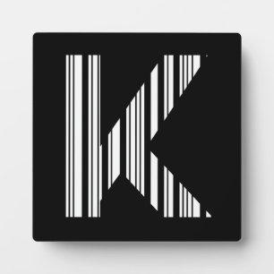 BUCHSTABE K BARCODE Erstes Initial Barcode-Muster Fotoplatte