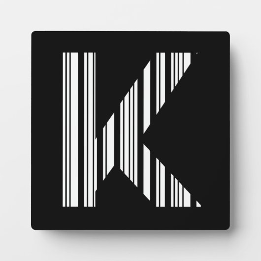 BUCHSTABE K BARCODE Erstes Initial Barcode-Muster Fotoplatte (Vorderseite)