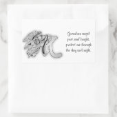 Buchstabe K-Engel-Monogramm-Alphabet Rechteckiger Aufkleber (Tasche)