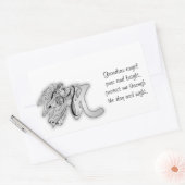 Buchstabe K-Engel-Monogramm-Alphabet Rechteckiger Aufkleber (Umschlag)