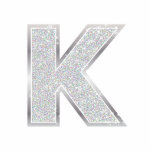 Buchstabe K Fotoskulptur Ornament<br><div class="desc">Imitat-Glitterverzierung des Buchstaben K silberne</div>