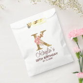 Buchstabe K Gold Monogramm Blush Rosa Rosen Geschenktütchen (Versiegelt)
